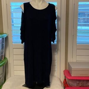 Chic Navy Cold Shoulder Dress